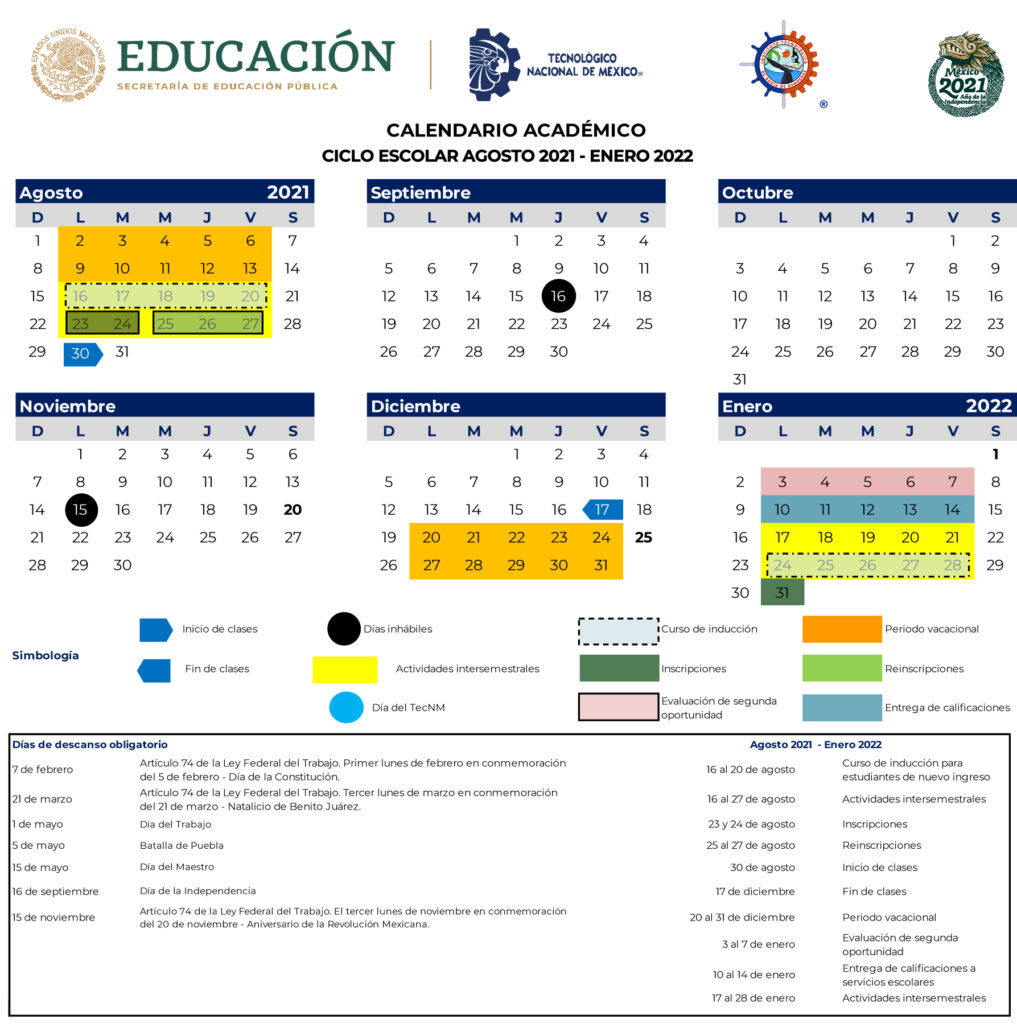 Calendario Escolar 2023 Tecnm Virtual IMAGESEE