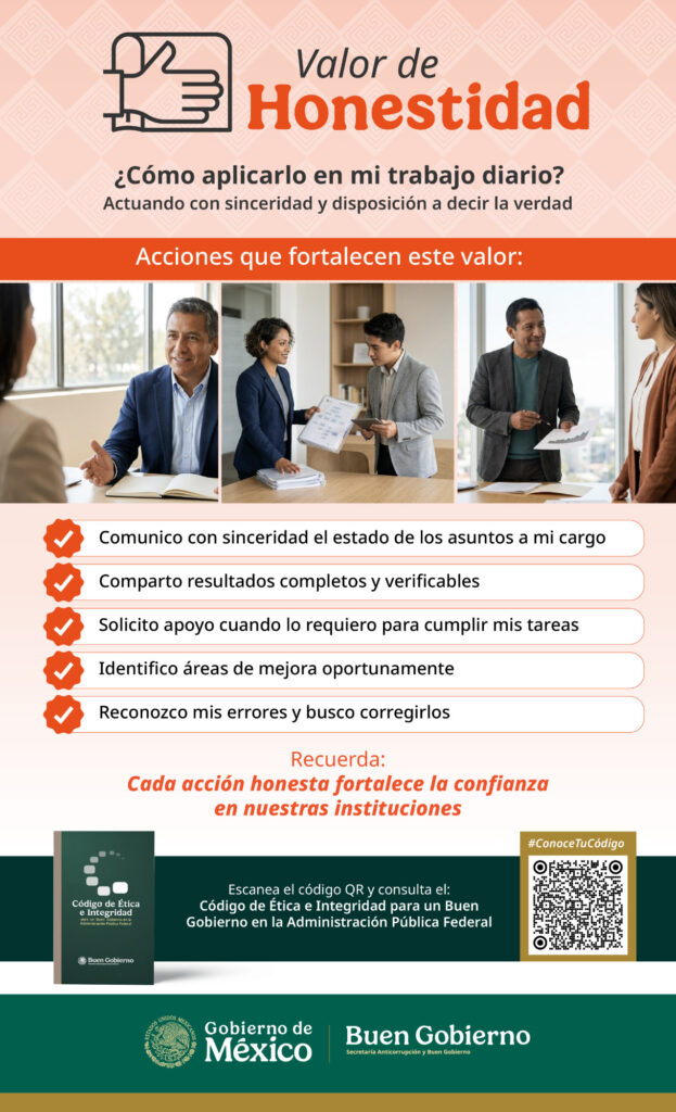Cartel del valor de la honestidad